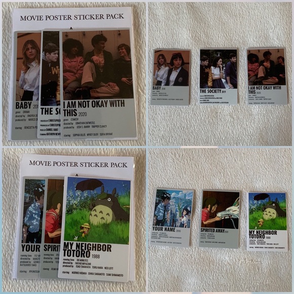 $3 each-Movie Poster Sticker Pack (3 stickers/pk) - Picture 1 of 2